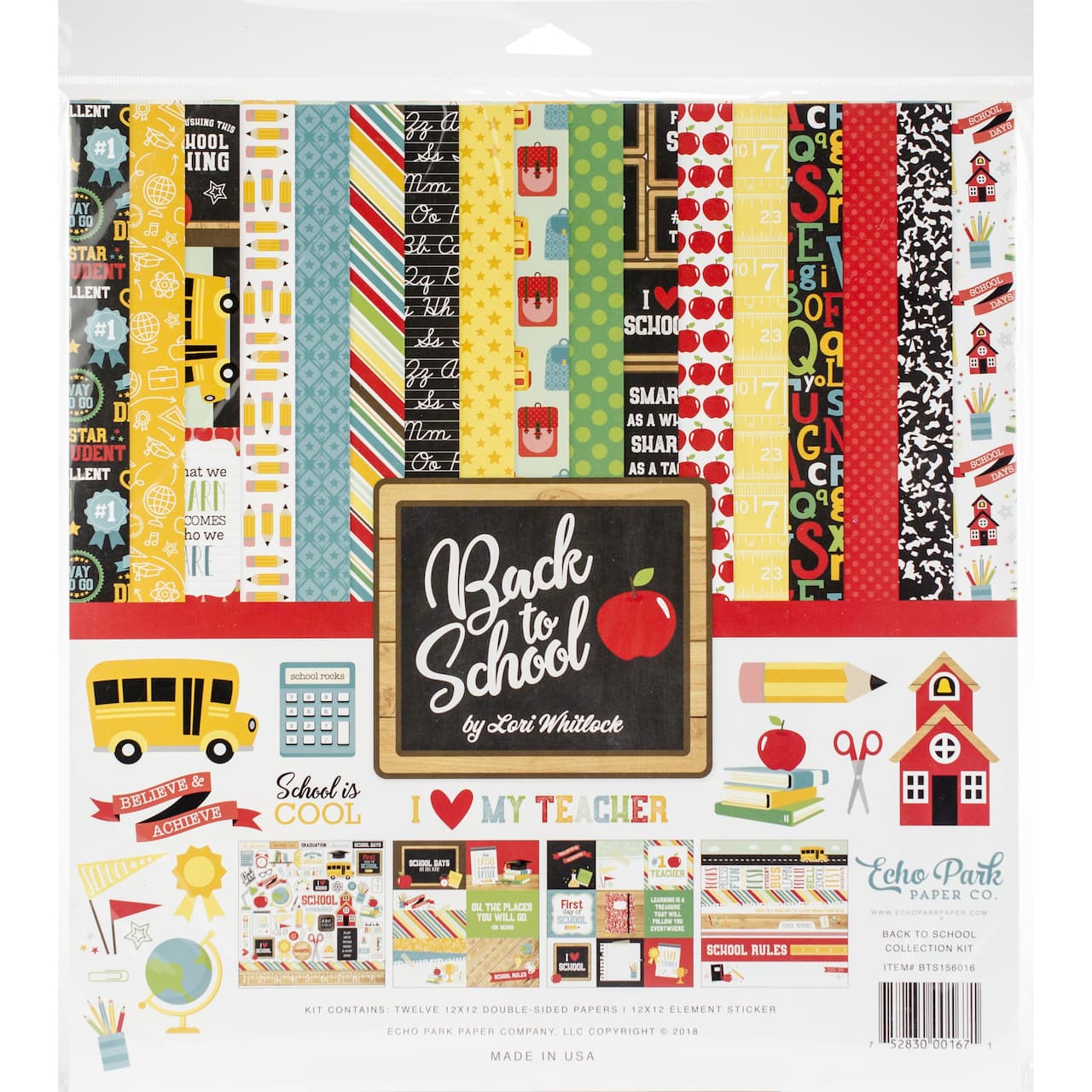 Echo Park™ Paper Co. Back to School Collection Kit, 12 x 12